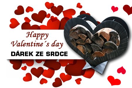 Koš na dřevo ve tvaru srdce - ideální dárek nejen k Valentýnu