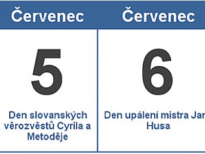 Otevírací doba o červencových svátcích