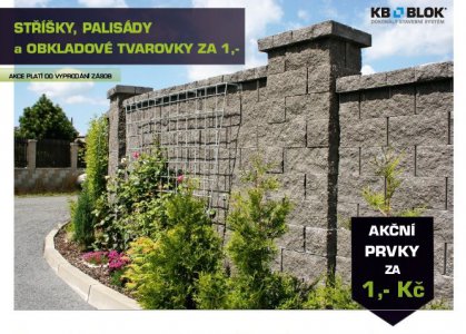Plotová stříška, palisáda nebo obkladová tvarovka za pouhou 1,-