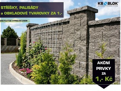 Fence roof blocks, palisades or facing blocks for just CZK 1 each